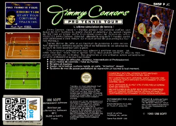 Jimmy Connors Pro Tennis Tour (Europe) box cover back